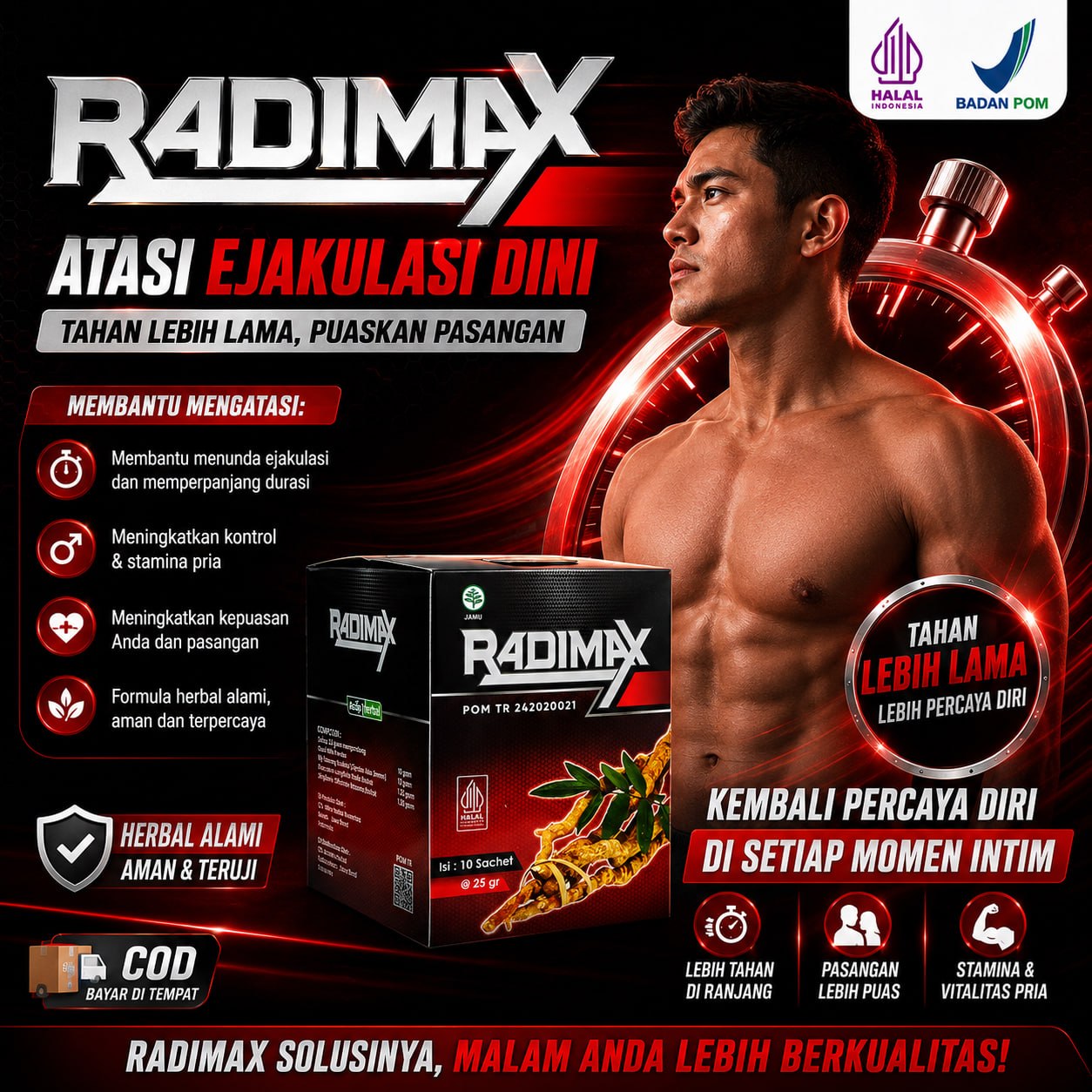 Obat Kuat Pria Tahan Lama Kopi Radimax Stamina Pria Herbal Isi 10 Sachet Sudah Halal BPOM 3