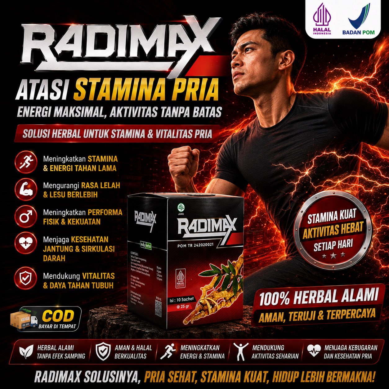 Obat Kuat Pria Tahan Lama Kopi Radimax Stamina Pria Herbal Isi 10 Sachet Sudah Halal BPOM